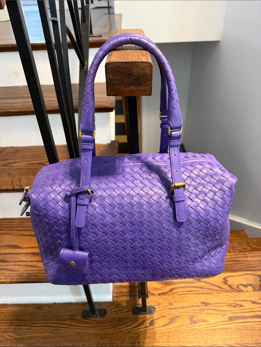 Bottega Veneta Intrecciato Leather Top-Handle Tote in Vivid Purple - Picture 14 of 14